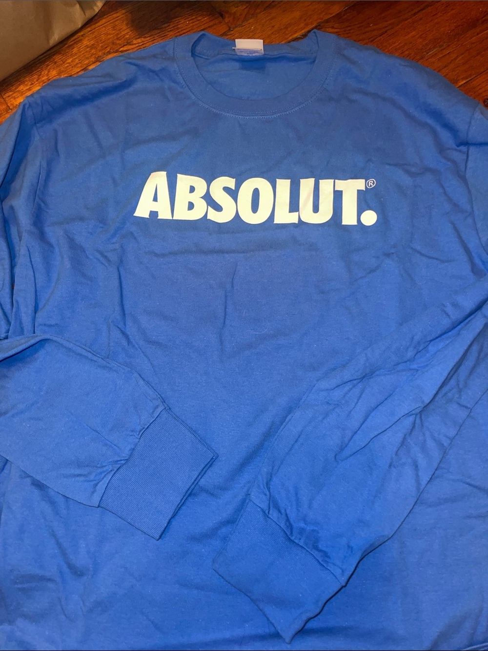 Absolut Vodka Long-Sleeve Logo Tee in Blue